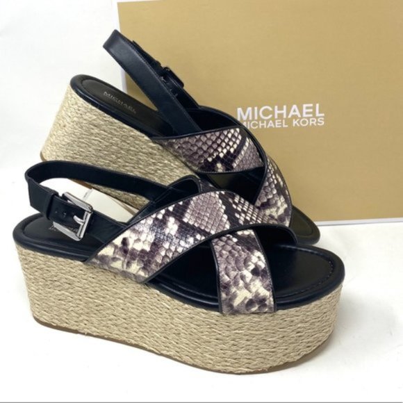 💖MEGA SALE💖Michael Kors Women's Size Sandal Jodi Mid Wedge Leather 40S8JOFS1E - Picture 9 of 15